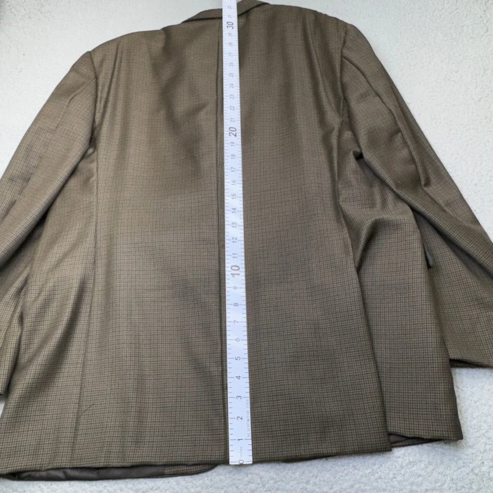 Burberry London Kensington Blazer Mens 46R Brown Houndstooth Wool Sport Coat USA